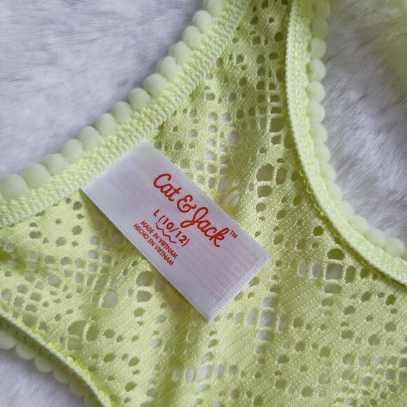 Cat & Jack Girls' Solid Crochet Swimsuit Cover up Dress 4KIDE-AS - Picture 4 of 4